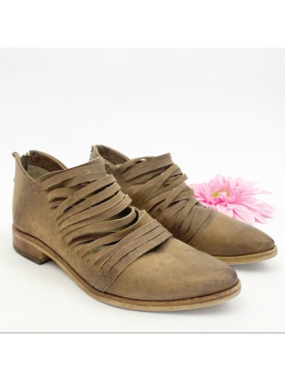Free People Lost Valley Strappy Ankle Boots Booties: Tan Brown